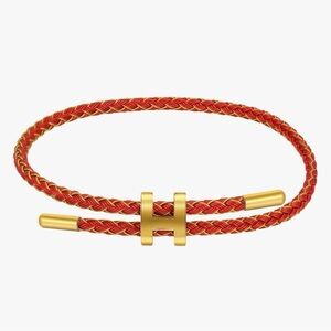 NEW 18k Gold-plated Elegant Red and Gold Bracelet